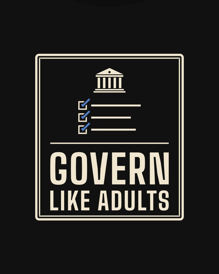 Govern Like Adults T-shirt in Black, print detail
