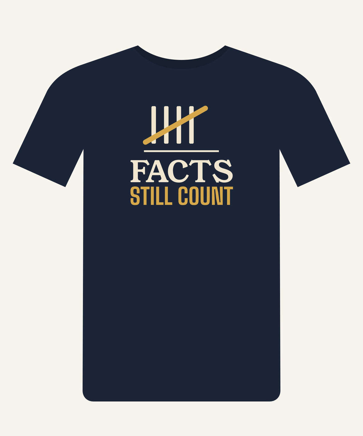 Facts Still Count T-shirt in Navy, front view