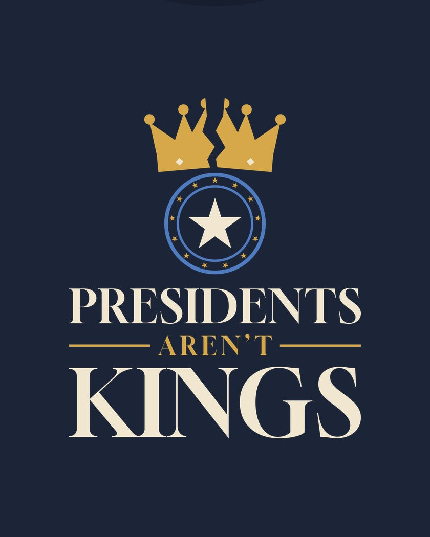 Presidents Aren’t Kings T-shirt in Navy, print detail