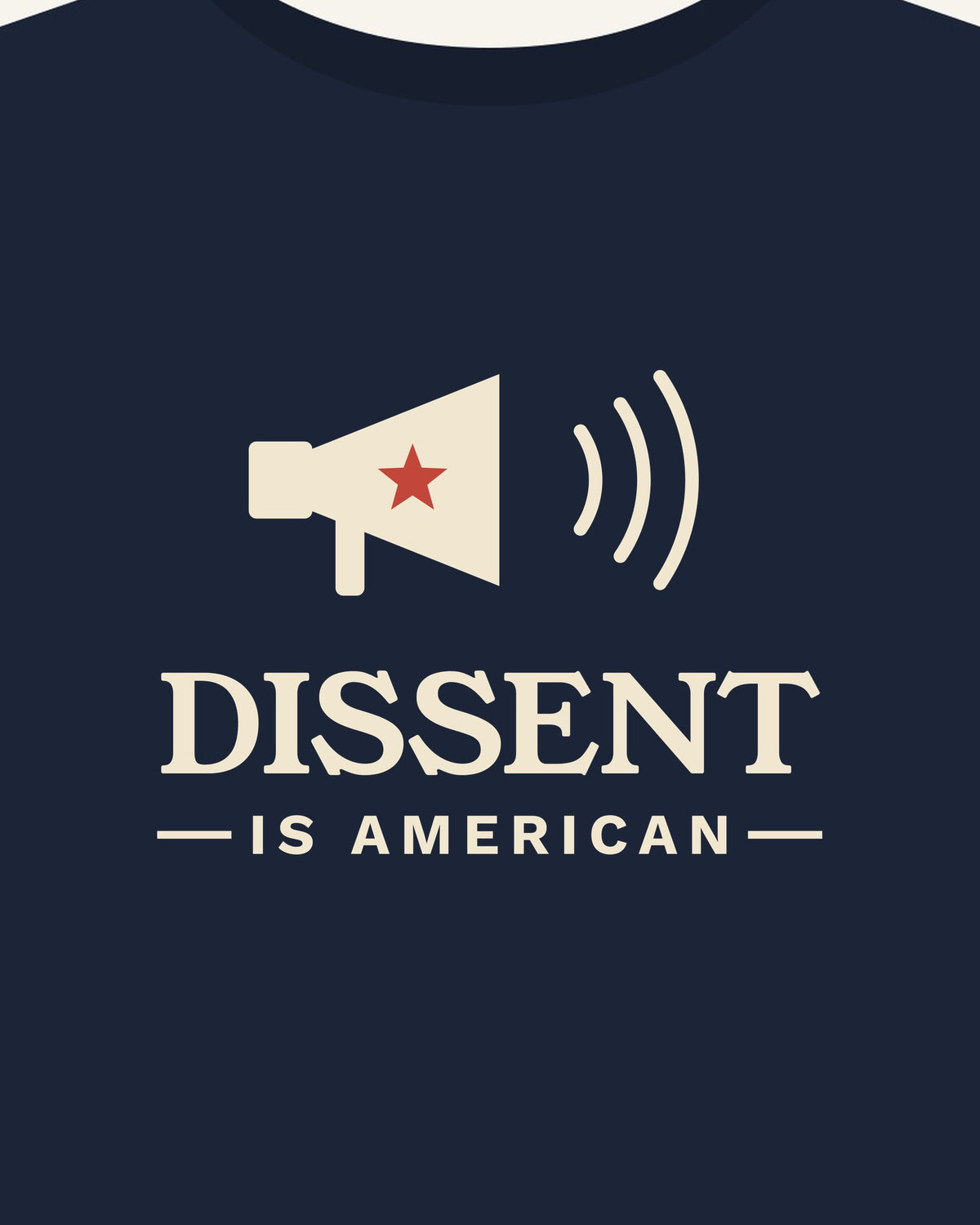 Dissent Is American T-shirt in Navy, print detail