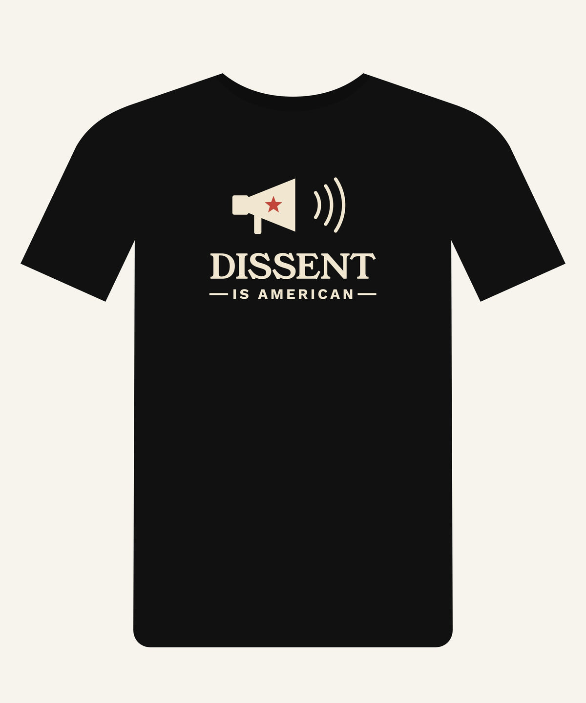 Dissent Is American T-shirt in Black, front view