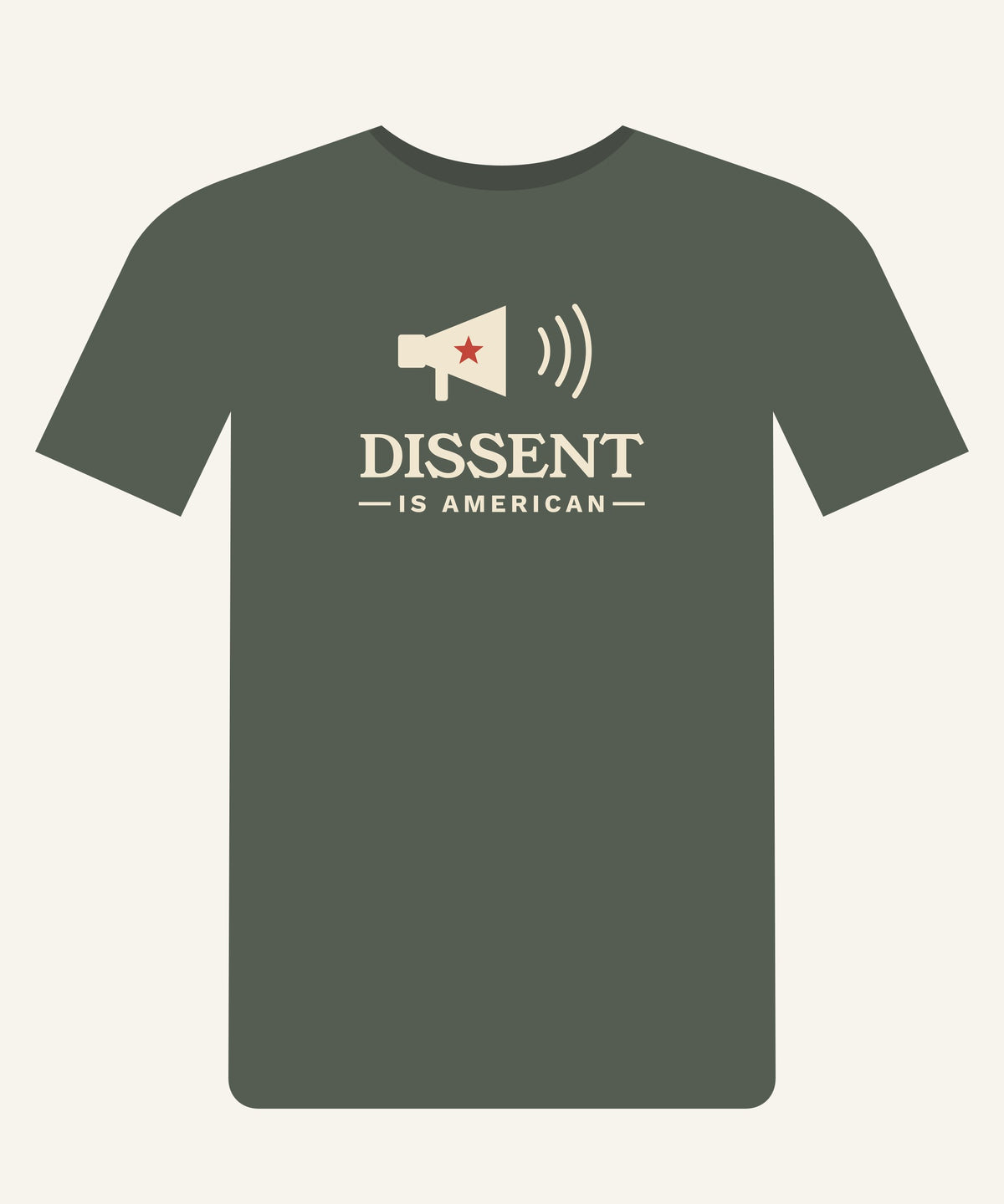 Dissent Is American T-shirt in Cypress, front view