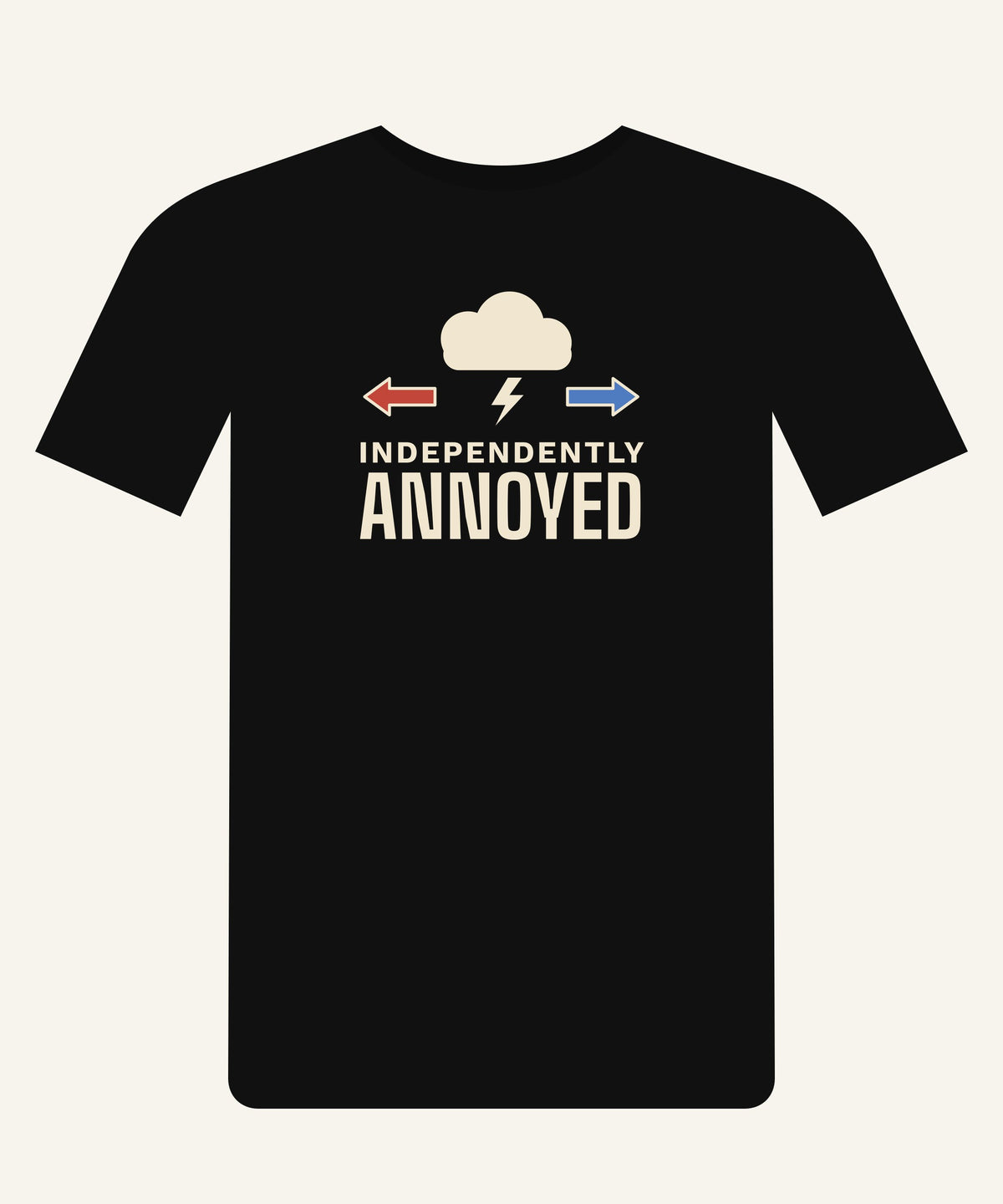 Independently Annoyed T-shirt in Black, front view