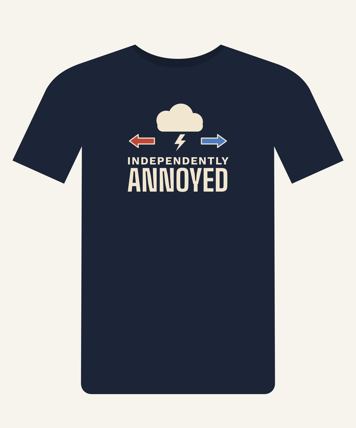 Independently Annoyed T-shirt in Navy, front view
